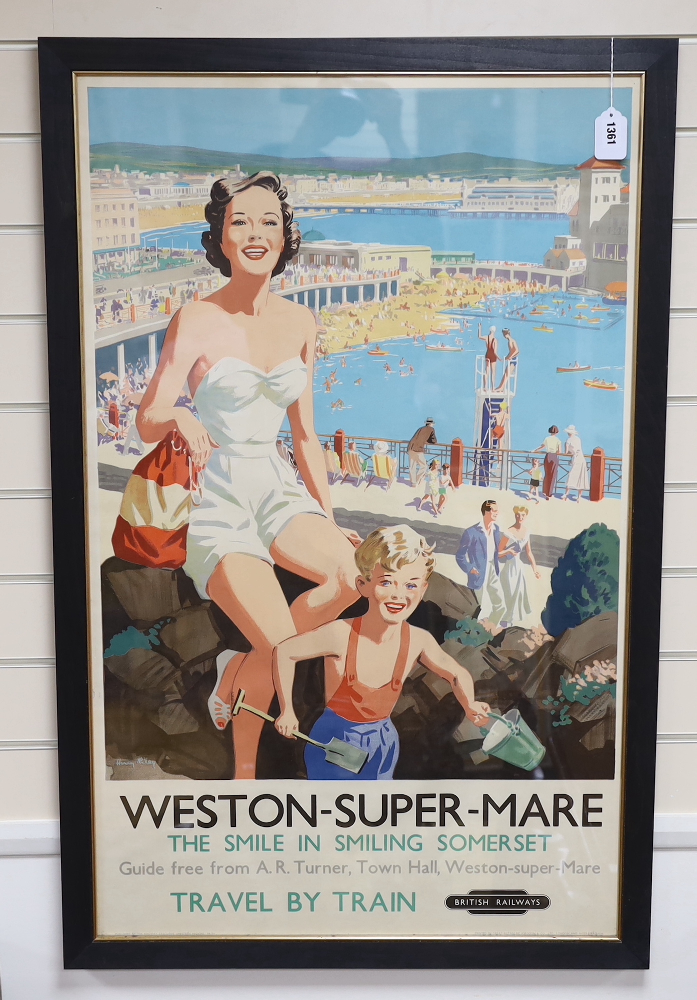 A framed British Railways original poster, 'Western-Super-Mare', 100 x 61.5cm